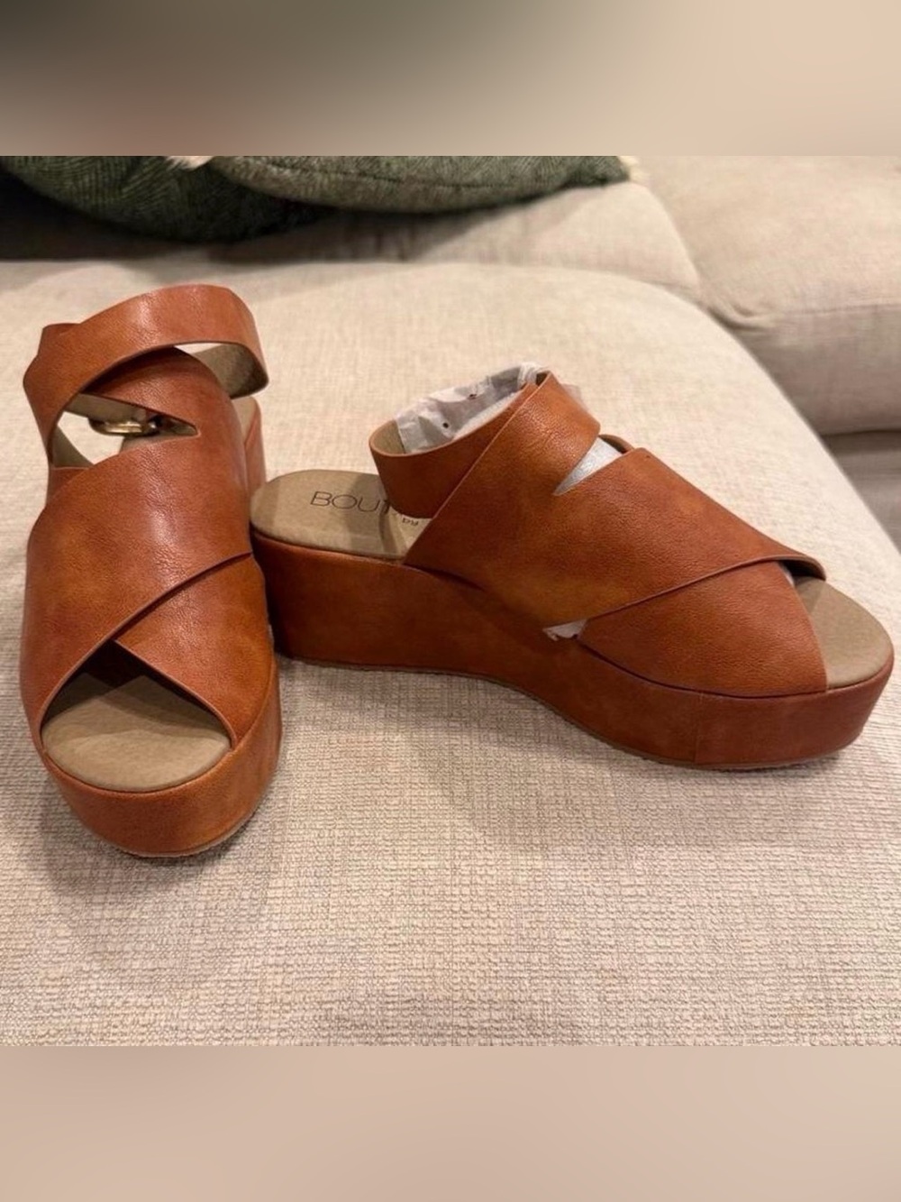 Corkys Tan Platform Wedge Sandals
